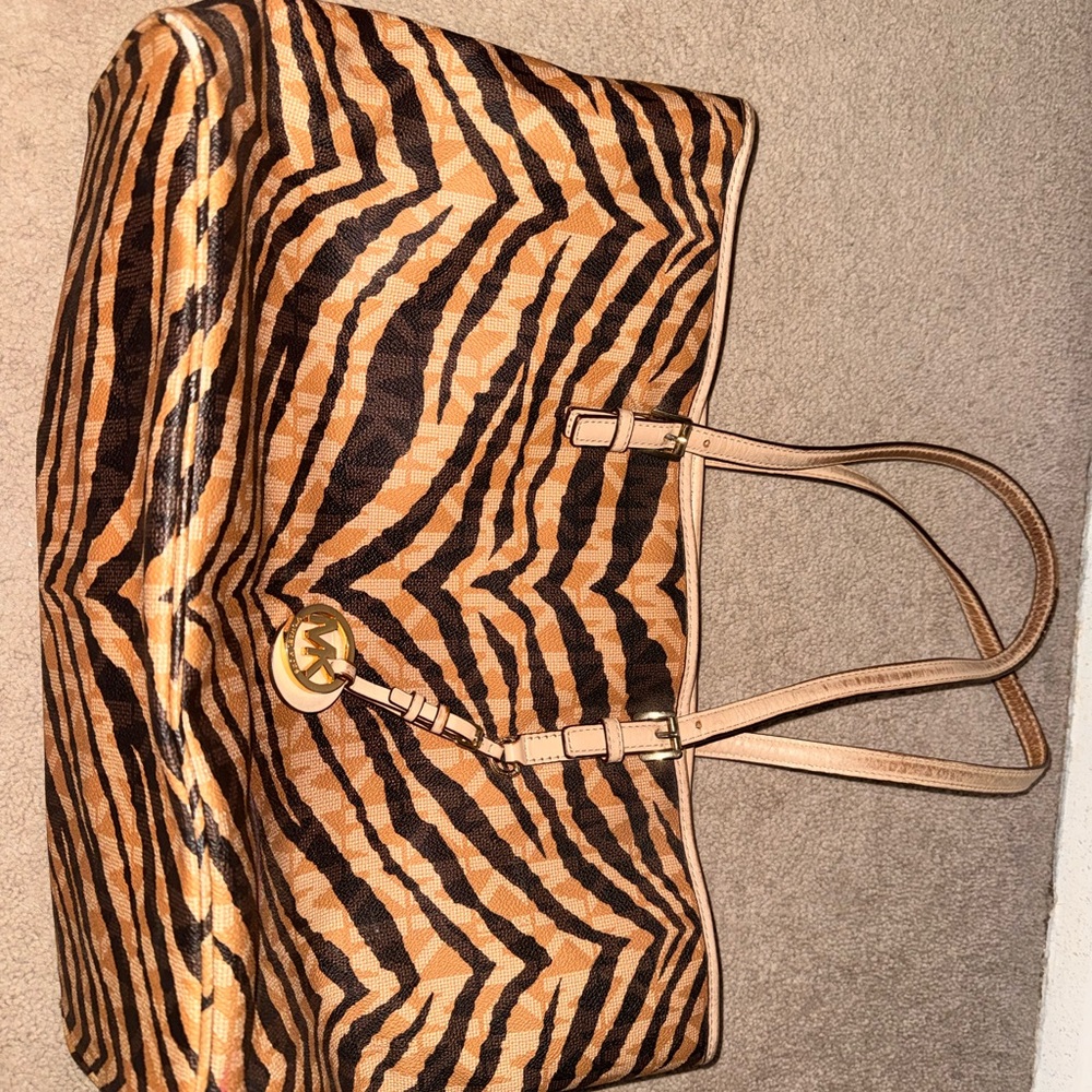 Michael Kors Tan and Black Zebra Tote